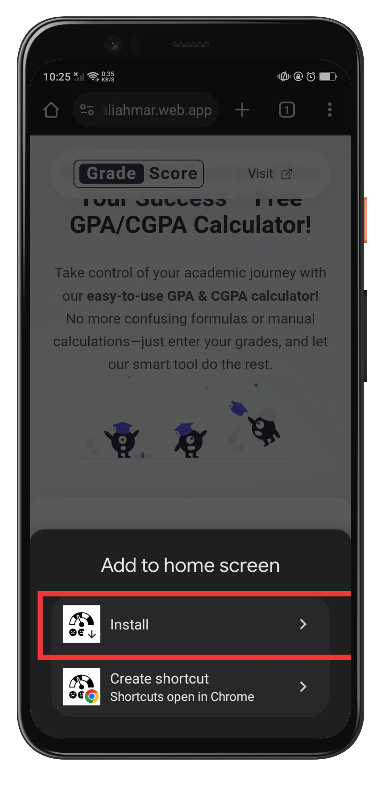 Step 1 for grade score installation